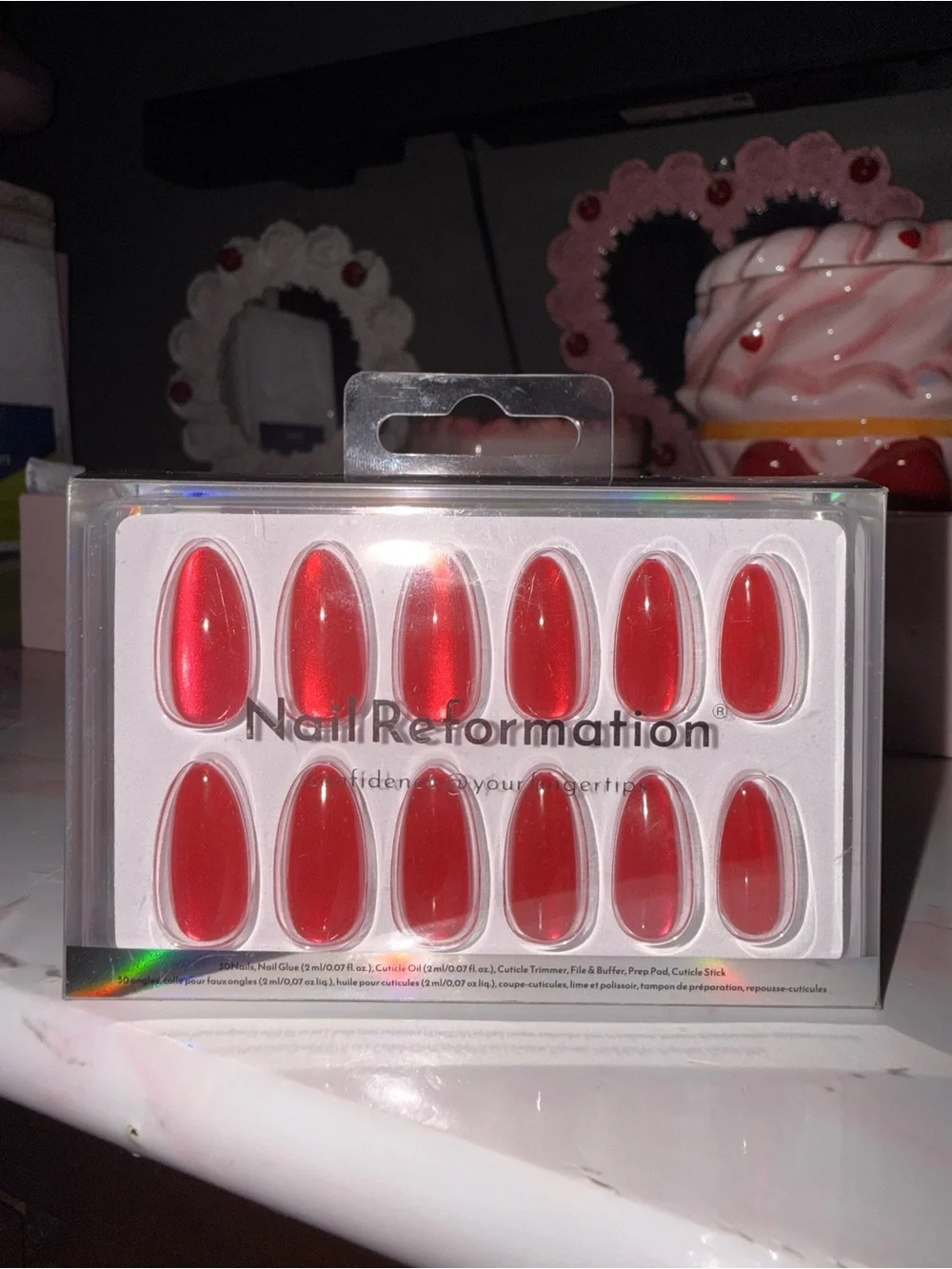 Nail Reformation Red Reflective Press On Nails